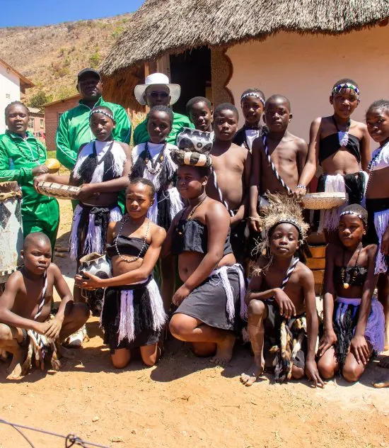 Learners in traditional dance costume